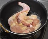 パクチークリスマスツリーソースの鶏もも肉作り方4写真