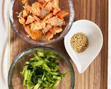 鮭と京菜の漬け物で簡単混ぜご飯作り方1写真