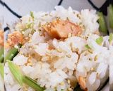鮭と京菜の漬け物で簡単混ぜご飯作り方3写真