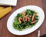 春菊とベーコンの麺つゆバター炒め作り方6写真