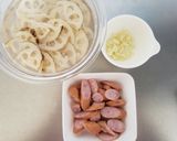 れんこんとウインナーのペペロン炒め作り方1写真