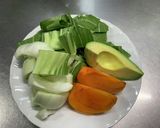柿と青梗菜のグリーンスムージー作り方1写真