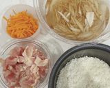 鶏肉とごぼう、にんじんの炊き込みご飯作り方1写真