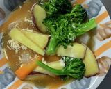 根菜茄子肉なし甘辛酢炒め味温野菜サラダ作り方13写真