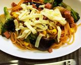 簡単ナポリタン風スパゲティ（2人前）作り方7写真