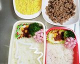 そぼろで彩りクリスマスツリー弁当☆作り方4写真