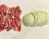 【楽めし】豚と玉ねぎの胡麻味噌作り方1写真