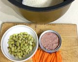 ツナ＆人参枝豆の炊き込みご飯作り方1写真
