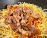 鶏肉とパクチーのアジアンなパスタ作り方9写真