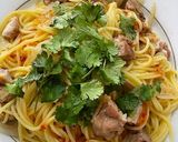 鶏肉とパクチーのアジアンなパスタ作り方10写真
