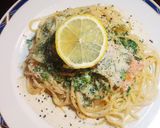 簡単☆サーモンのレモンクリームパスタ作り方6写真