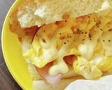 醤油を少し。簡単ハムたまサンドイッチ作り方2写真