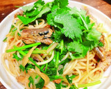 鯖缶とパクチーの東南アジアの食堂風パスタ作り方6写真