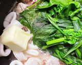 ほうれん草とイカのバター醤油酒蒸し作り方3写真