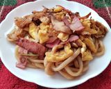ハムとたまごの焼きうどん♪作り方2写真
