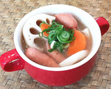 簡単♡れんこんとウインナーの味噌汁♡作り方3写真