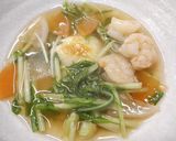 お正月水菜とえびのあんかけ餅♪めっけ作り方7写真