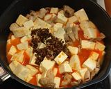 豚肉と豆腐の豆板醤炒め煮作り方4写真