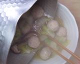 ポン酢で白菜と鶏だんごのはるさめスープ作り方8写真
