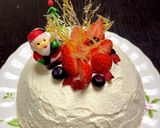 飴細工を飾った☆Xmas ドームケーキ作り方21写真