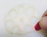 唐揚げ クリスマス 雪の結晶 レンコン作り方3写真