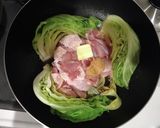 キャベツと鶏もも蒸し煮作り方3写真