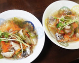 鮭と鱈の紅白揚げ野菜あんかけ作り方7写真