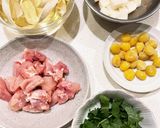 三つ葉香る♡餡かけ鶏モモ・銀杏入り餅巾着作り方2写真