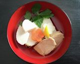 ♡お雑煮の材料で鏡餅のアートプレート♡作り方3写真