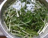 水菜とカニカマのあんかけ作り方1写真