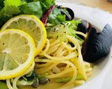 パクチーとムール貝のレモンバターパスタ作り方6写真