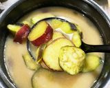 さつま芋と茄子の味噌汁作り方6写真