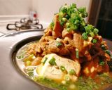 プロ直伝！豚こま肉と煮込み玉ねぎの肉豆腐作り方4写真