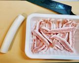 豚トロのねぎ塩炒め作り方1写真