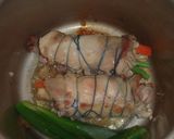 A圧力鍋でチキンロールの３色巻き作り方7写真