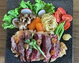 がっつり!ステーキのせガーリックライス作り方8写真