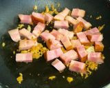 ベーコンブロックとレンコンの和風パスタ作り方3写真