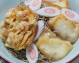 ちから蕎麦お正月風:餅と三つ葉と練り物で作り方7写真