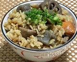 筑前煮リメイク！ごろっと炊き込みご飯作り方4写真