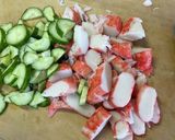 #デパ地下風#カニカマ。マヨネーズサラダ作り方1写真