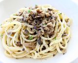 作り置き食材で【キノコペーストパスタ】作り方3写真