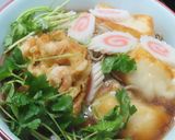 ちから蕎麦お正月風:餅と三つ葉と練り物で作り方9写真