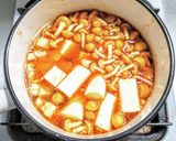 鳥肉と豆腐と長ネギとナメコのピリ辛梅煮作り方3写真
