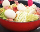 キャベツと卵とベーコンのスープ作り方3写真