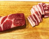 厚切り豚バラ肉で豪快に★回鍋肉作り方1写真