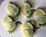 沢庵に大葉とクリームチーズ挟んだおつまみ作り方6写真