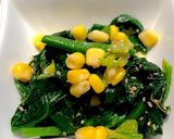 ほうれん草とコーンの胡麻和え作り方12写真