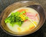 *菜の花とベーコンのお雑煮*白味噌仕立て作り方4写真