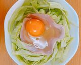 電子レンジでとろとろハムエッグ作り方2写真