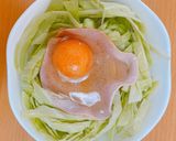 電子レンジでとろとろハムエッグ作り方3写真